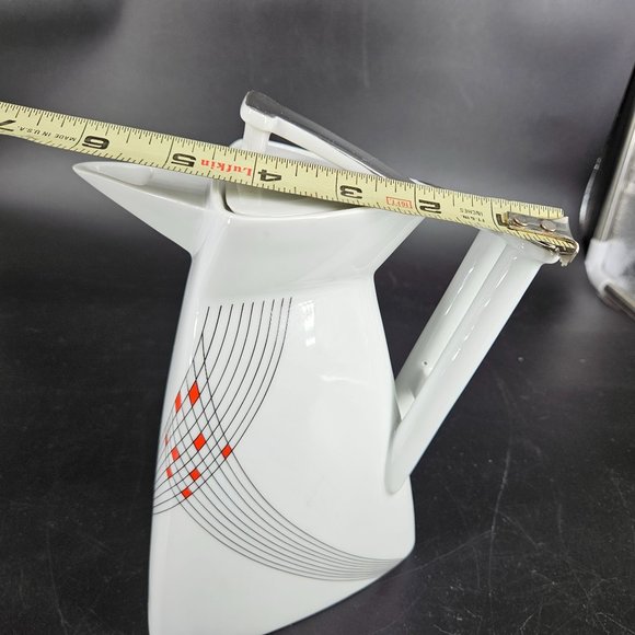 Vintage Atelier JM Lasov Delta Pyramid Czech Tea Coffee Pot Jug Carafe Lid 7.50" - Picture 13 of 15